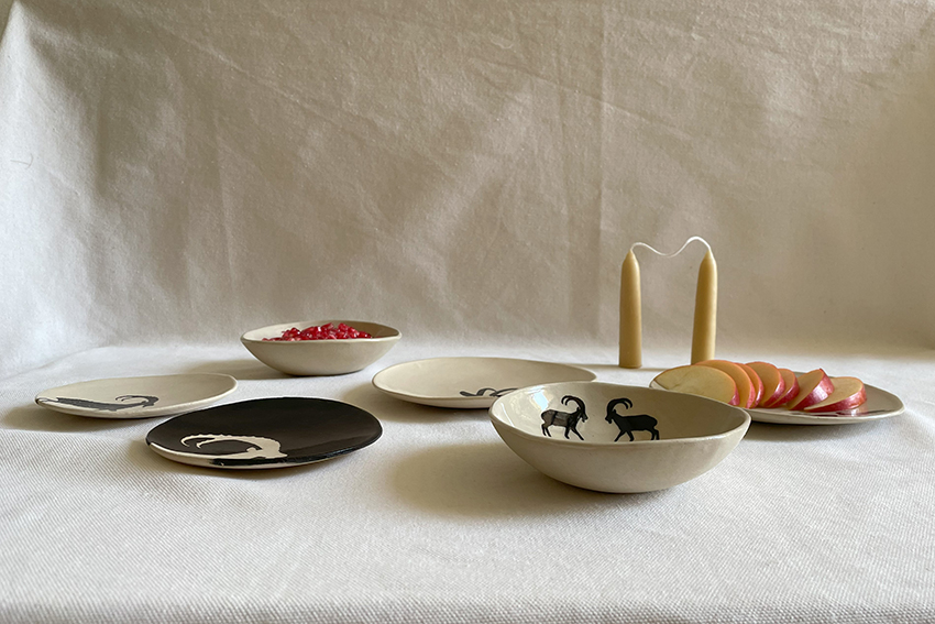 מארז מתנה של כלים למרכז שולחן, כלים מקרמיקה עבודת יד